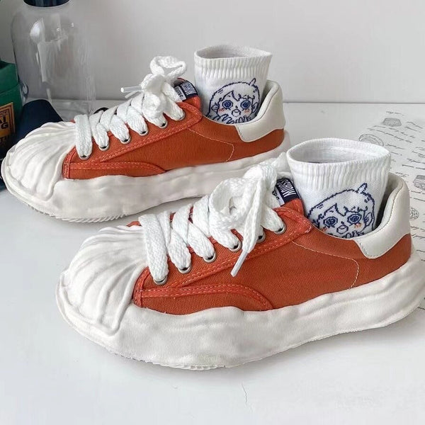 Damen Canvas Sneakers mit Plateau