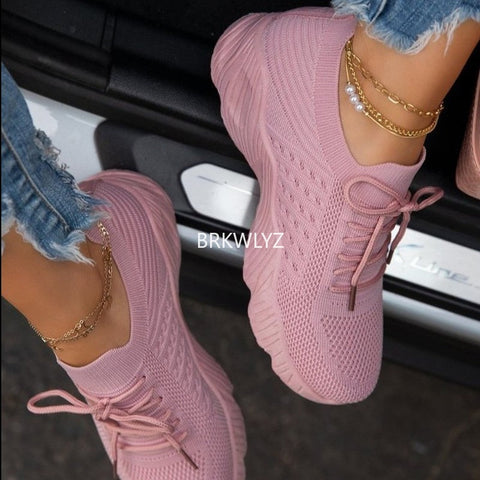 Damen Sneaker Mesh Wedges