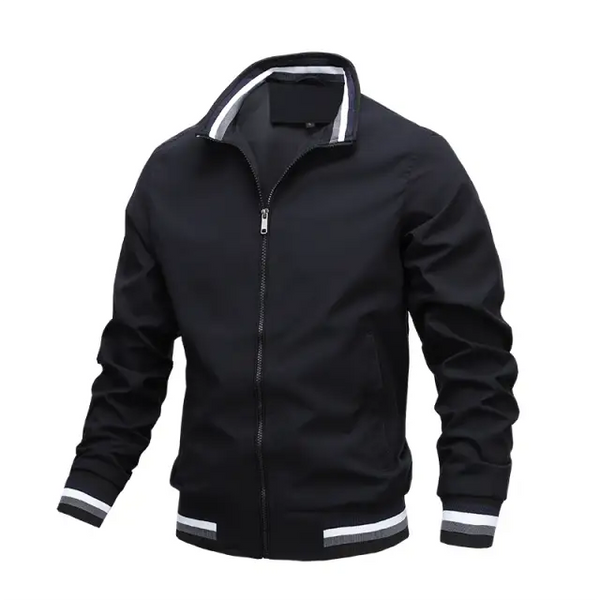 Herren Bomberjacke Zipper Weiß