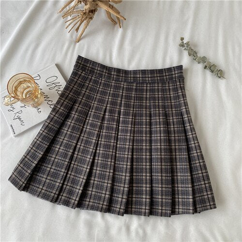 Checkered A-line mini skirt