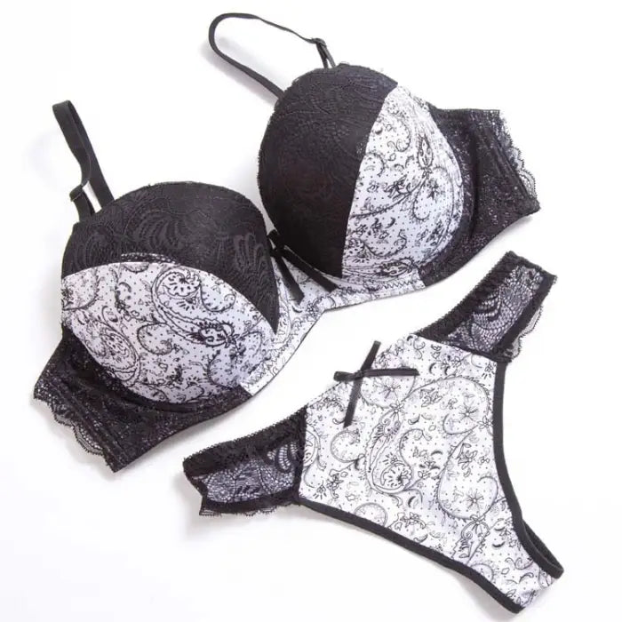 Schwarzes Spitzen-BH-Set Damen