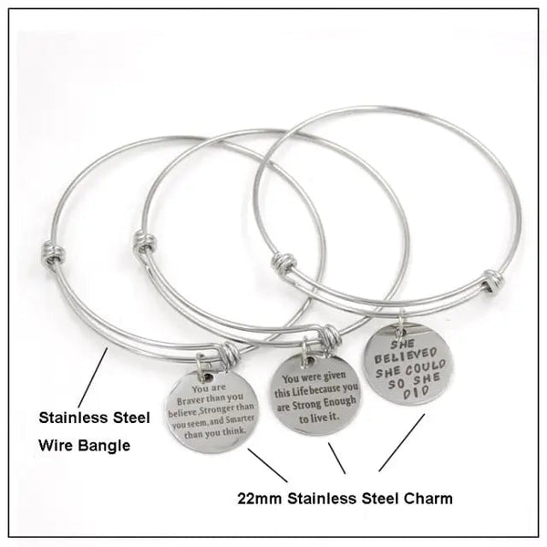 Inspirierendes Edelstahl Charm-Armband