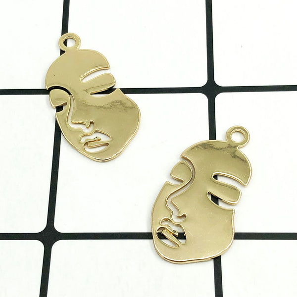 Gesichtsform Anhänger Gold 10er Set