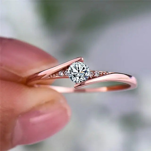 Rosegold Zirkon Verlobungsring