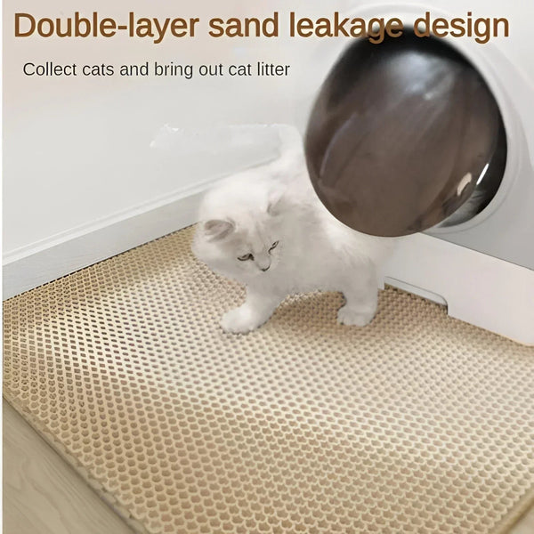 Double-Layer Non-Slip Cat Litter Mat – Strapazierfähig, Waschbar & Effektiv