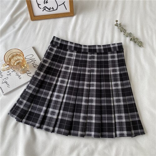 Checkered A-line mini skirt