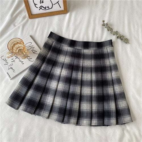 Checkered A-line mini skirt