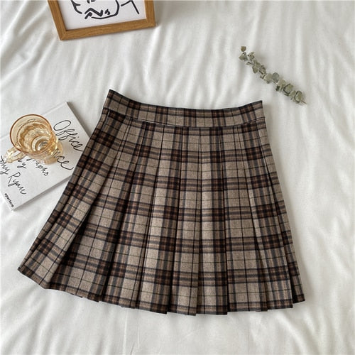 Checkered A-line mini skirt