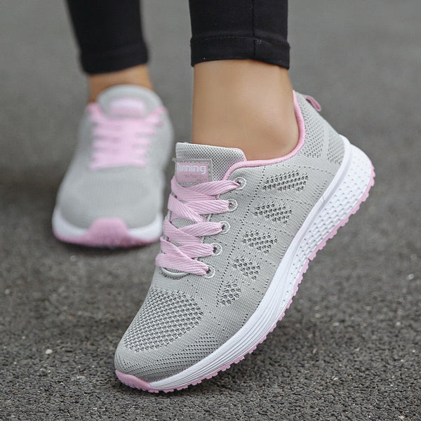 Weiße Damen Mesh-Sneaker