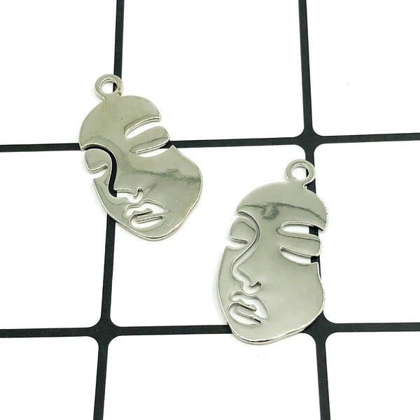 Gesichtsform Anhänger Gold 10er Set