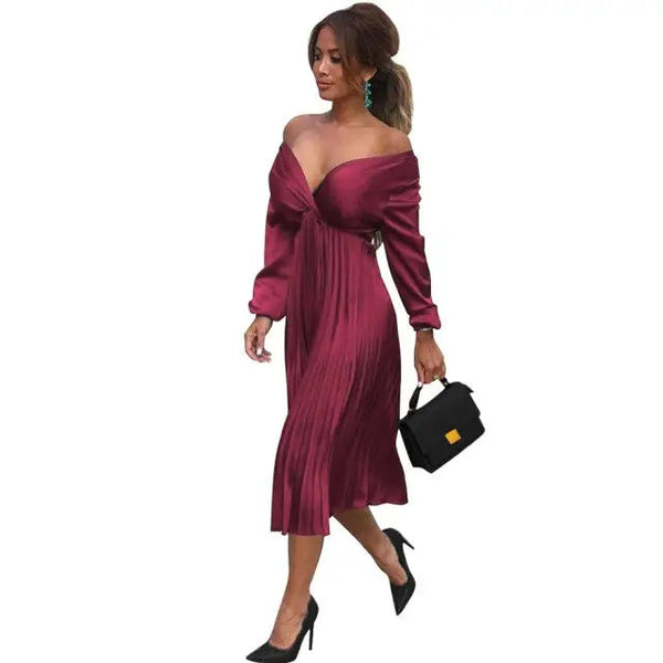 Adogirl Elegantes Off-Shoulder Kleid