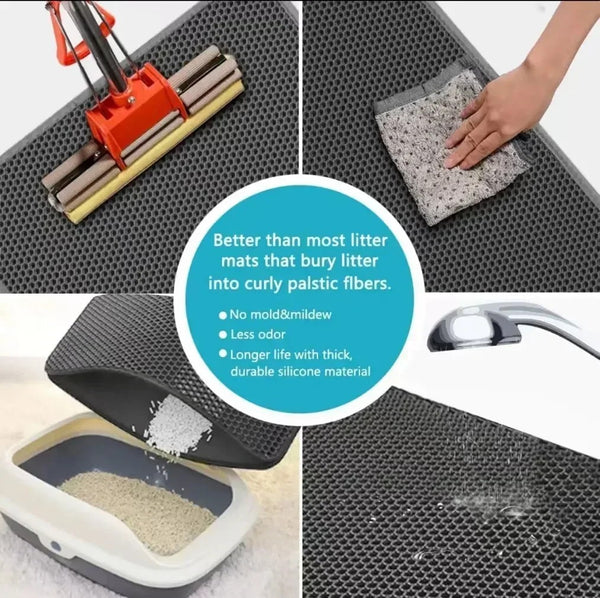 Double-Layer Non-Slip Cat Litter Mat – Strapazierfähig, Waschbar & Effektiv