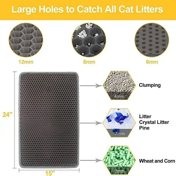 Double-Layer Non-Slip Cat Litter Mat – Strapazierfähig, Waschbar & Effektiv