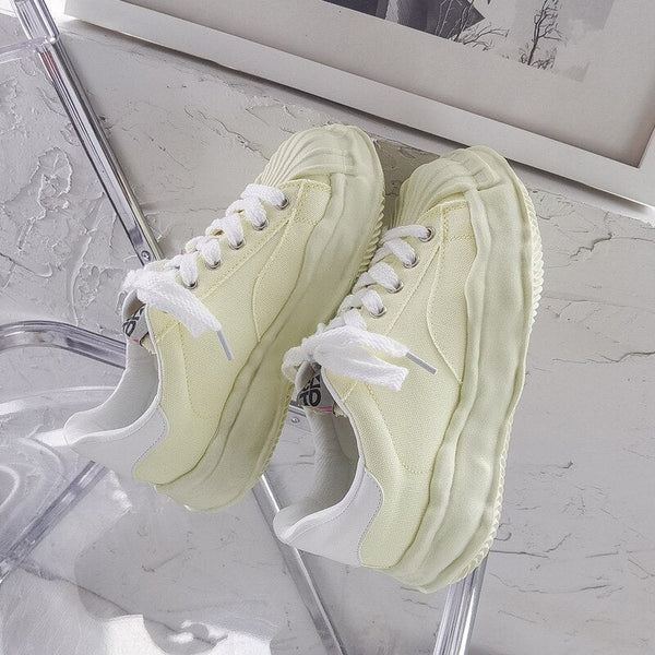 Damen Canvas Sneakers mit Plateau