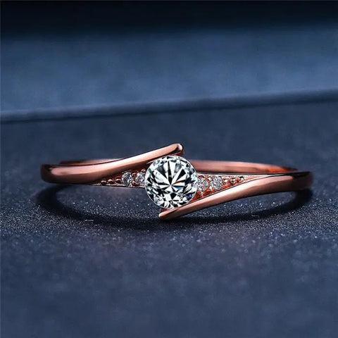 Rosegold Zirkon Verlobungsring