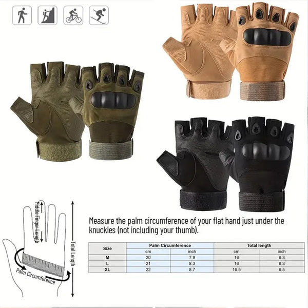 Taktische Fingerlose Handschuhe für Herren – Perfekt für Outdoor-Sport, Schießsport, Jagd, Airsoft und Radfahren