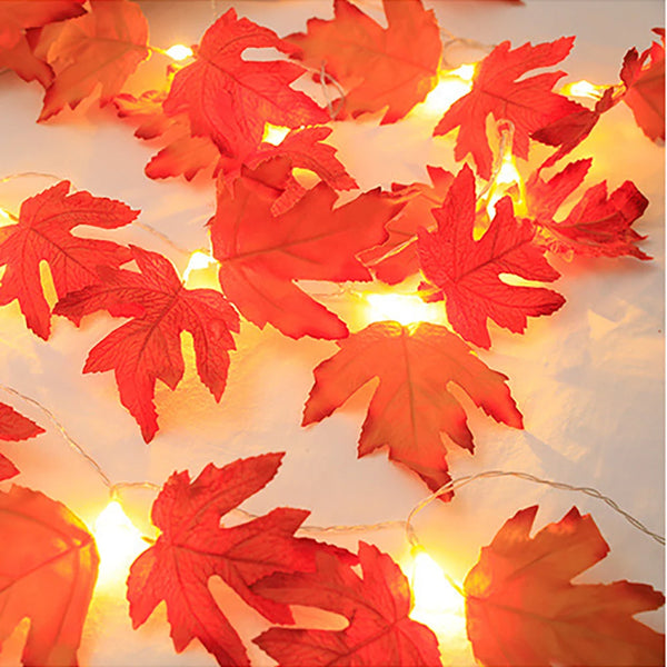 LED Lichterkette mit Künstlichen Ahornblättern für Herbst Deko