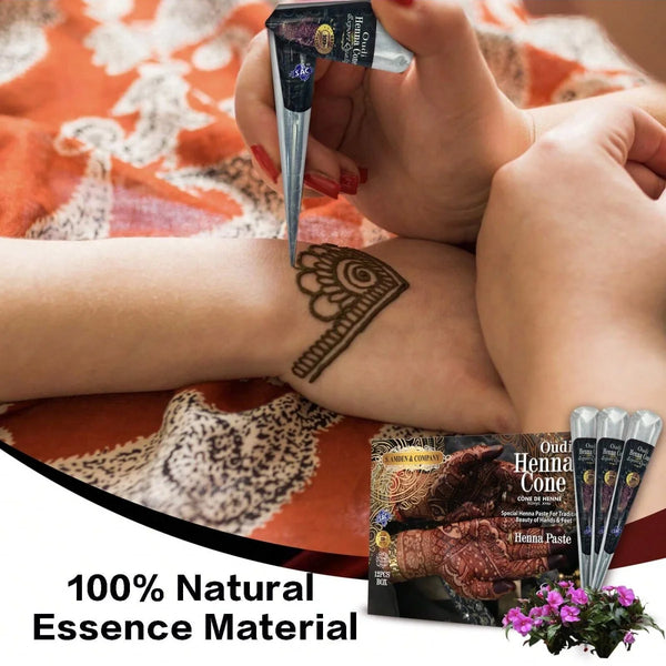 Wasserfeste Henna Tattoo Creme – Temporäre Körperkunst in Schwarz & Braun