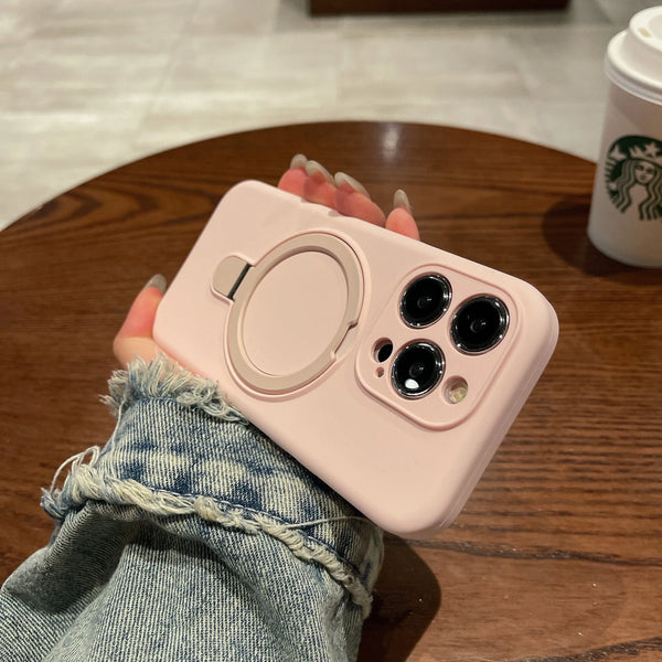 Original MaxGear iPhone Hülle – MagSafe kompatibel, Silikon + Acryl, mit Ring/Kickstand