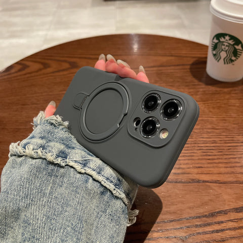 Original MaxGear iPhone Hülle – MagSafe kompatibel, Silikon + Acryl, mit Ring/Kickstand