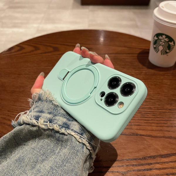 Original MaxGear iPhone Hülle – MagSafe kompatibel, Silikon + Acryl, mit Ring/Kickstand