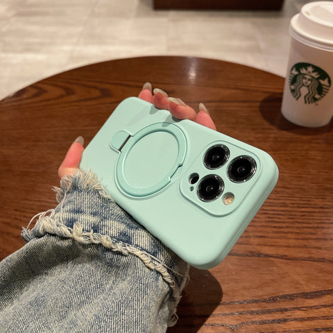 Original MaxGear iPhone Hülle – MagSafe kompatibel, Silikon + Acryl, mit Ring/Kickstand