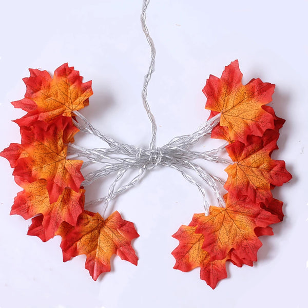 LED Lichterkette mit Künstlichen Ahornblättern für Herbst Deko