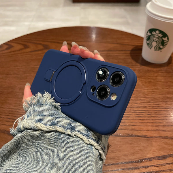 Original MaxGear iPhone Hülle – MagSafe kompatibel, Silikon + Acryl, mit Ring/Kickstand