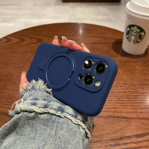 Original MaxGear iPhone Hülle – MagSafe kompatibel, Silikon + Acryl, mit Ring/Kickstand