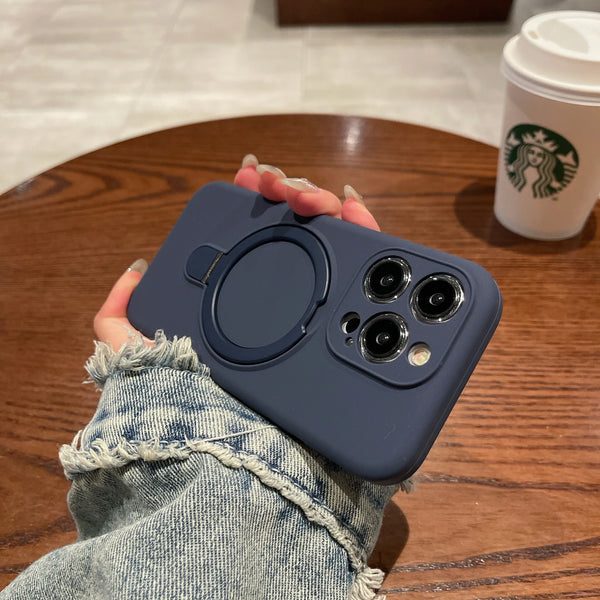 Original MaxGear iPhone Hülle – MagSafe kompatibel, Silikon + Acryl, mit Ring/Kickstand