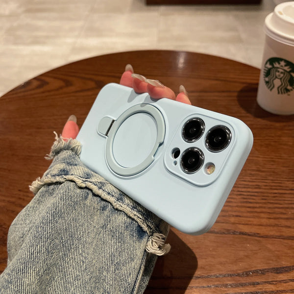 Original MaxGear iPhone Hülle – MagSafe kompatibel, Silikon + Acryl, mit Ring/Kickstand