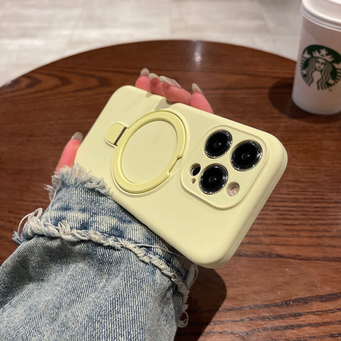 Original MaxGear iPhone Hülle – MagSafe kompatibel, Silikon + Acryl, mit Ring/Kickstand