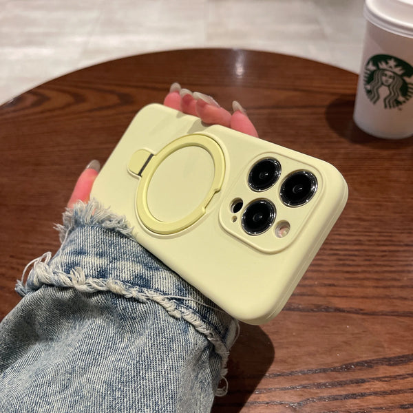 Original MaxGear iPhone Hülle – MagSafe kompatibel, Silikon + Acryl, mit Ring/Kickstand