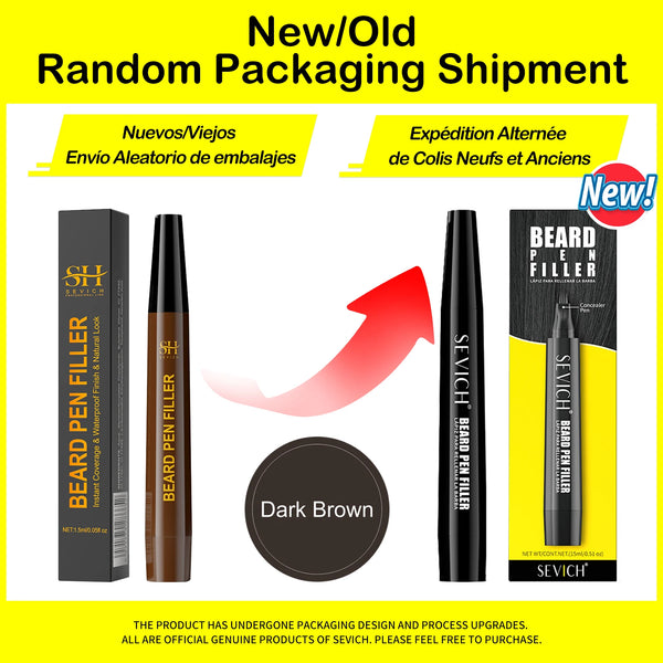 Wasserfester Bart-Filler-Stift für Männer – Bart- & Schnurrbart-Korrekturstift mit Farbfasern | Beard Pen Black