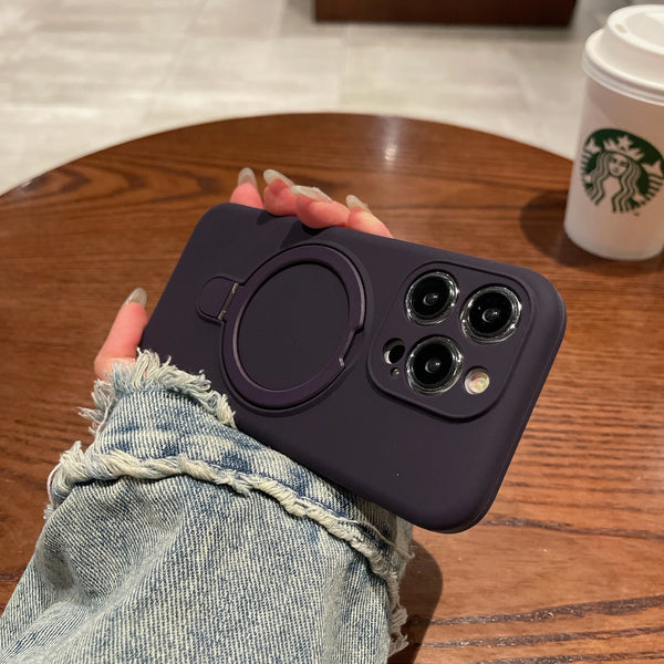 Original MaxGear iPhone Hülle – MagSafe kompatibel, Silikon + Acryl, mit Ring/Kickstand