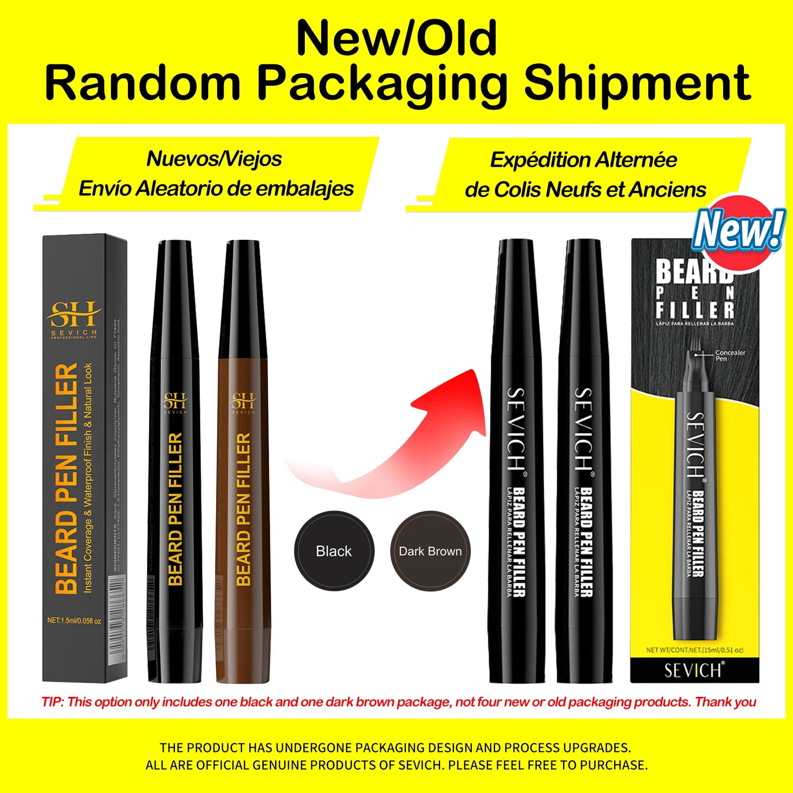 Wasserfester Bart-Filler-Stift für Männer – Bart- & Schnurrbart-Korrekturstift mit Farbfasern | Beard Pen Black