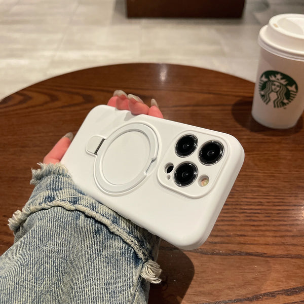 Original MaxGear iPhone Hülle – MagSafe kompatibel, Silikon + Acryl, mit Ring/Kickstand