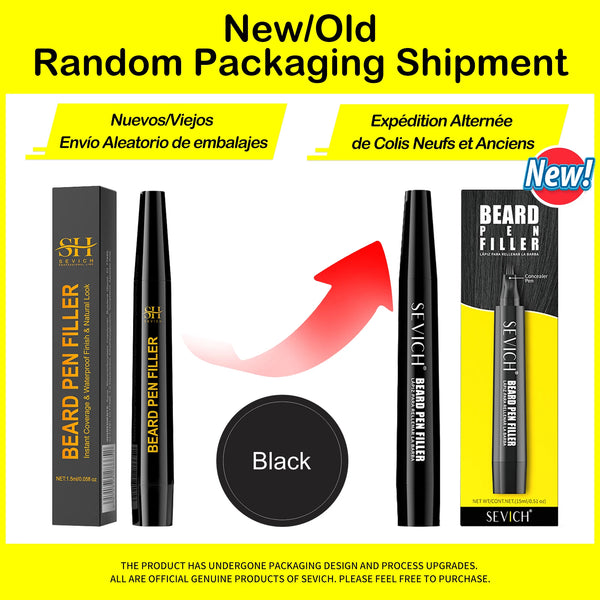 Wasserfester Bart-Filler-Stift für Männer – Bart- & Schnurrbart-Korrekturstift mit Farbfasern | Beard Pen Black