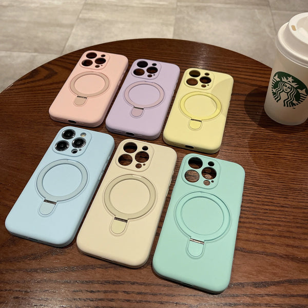 Original MaxGear iPhone Hülle – MagSafe kompatibel, Silikon + Acryl, mit Ring/Kickstand