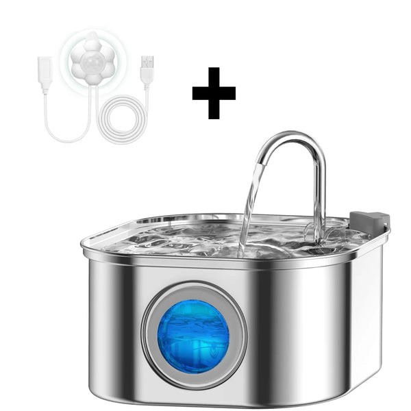 Transparenter Katzenwasserbrunnen Mit Sensor 3,2L Edelstahl Und Automatischer Filter