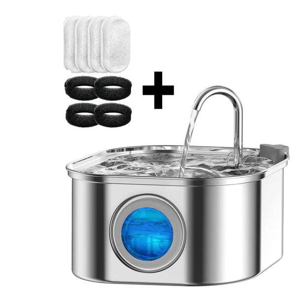 Transparenter Katzenwasserbrunnen Mit Sensor 3,2L Edelstahl Und Automatischer Filter