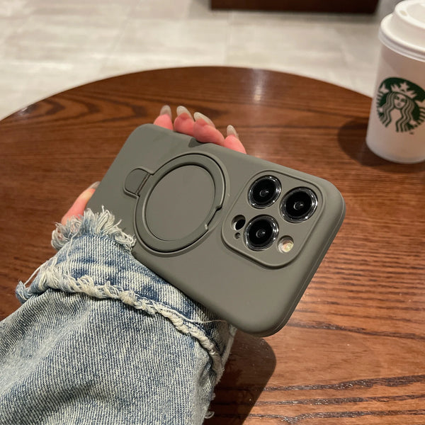 Original MaxGear iPhone Hülle – MagSafe kompatibel, Silikon + Acryl, mit Ring/Kickstand