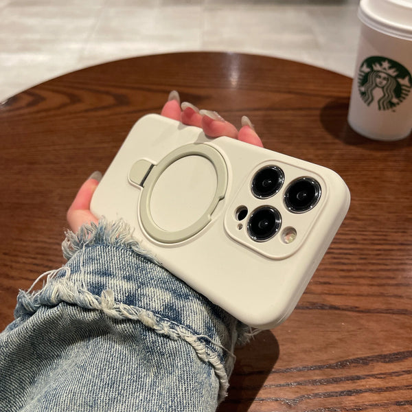 Original MaxGear iPhone Hülle – MagSafe kompatibel, Silikon + Acryl, mit Ring/Kickstand