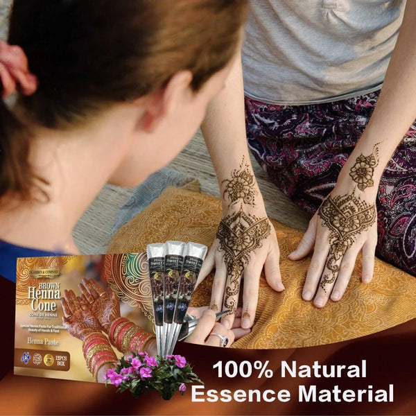 Wasserfeste Henna Tattoo Creme – Temporäre Körperkunst in Schwarz & Braun