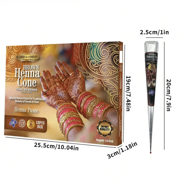 Wasserfeste Henna Tattoo Creme – Temporäre Körperkunst in Schwarz & Braun