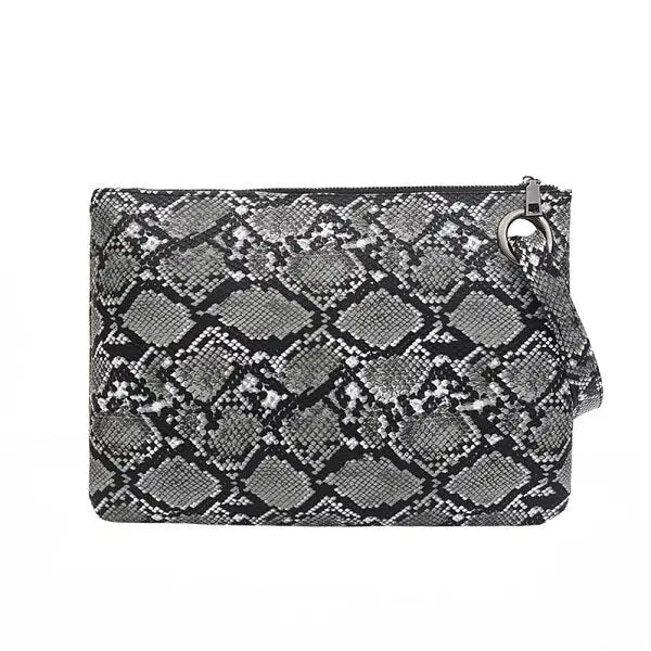 Schlangenprint Damen Clutch