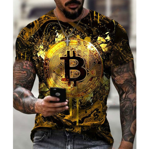 Bitcoin 3D Druck T-Shirt