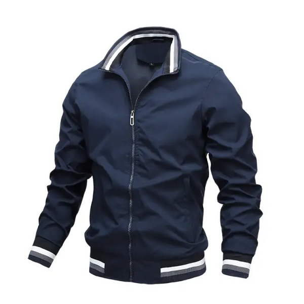 Herren Bomberjacke Zipper Weiß