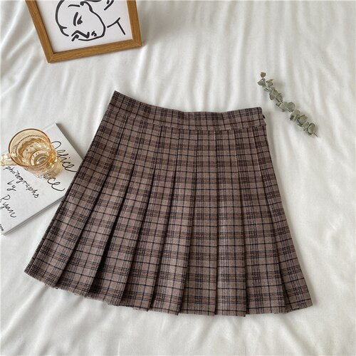 Checkered A-line mini skirt