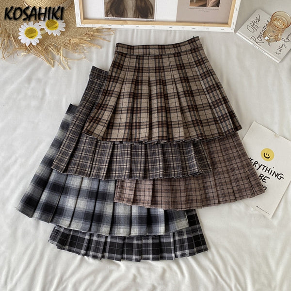 Checkered A-line mini skirt